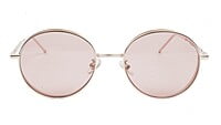 Female Medium Round Sunglasses. Golden Metal Frame