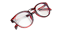 Soigné Unisex Large Round Spectacle Frame. Red&Black