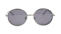 Soigné Unisex Medium Round Sunglasses.Gray Metal Frame