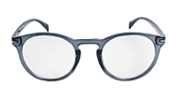 Soigné Unisex Large Round Spectacle Frame.See Through Grey Frame