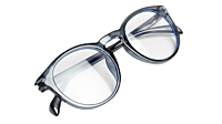 Soigné Unisex Large Round Spectacle Frame.See Through Grey Frame