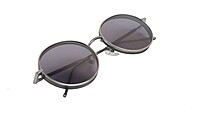 Soigné Unisex Medium Round Sunglasses.Gray Metal Frame