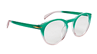 Soigné Female Round Large Spectacle Frame.Green&Pink
