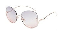Female Half Rim Oversized Sunglasses. See Through Grey & Pink Lens Female Half Rim Oversized Sunglasses. See Through Grey & Pink Lens