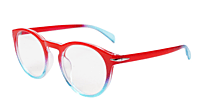 Soigné Unisex Large Round Spectacle Frame.Red&Blue