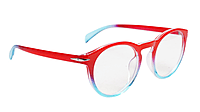 Soigné Unisex Large Round Spectacle Frame.Red&Blue
