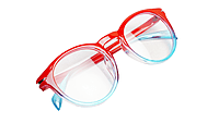 Soigné Unisex Large Round Spectacle Frame.Red&Blue