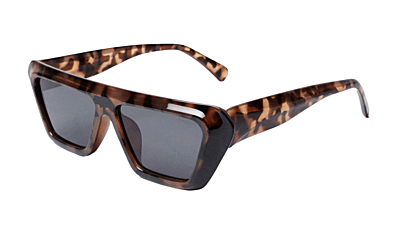 Soigné Female Large Rectangular Sunglasses.Tortoise Print Frame
