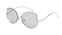 Female Half Rim Oversized Sunglasses. See Through Grey Lens Female Half Rim Oversized Sunglasses. See Through Grey Lens