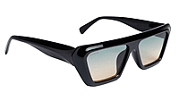 Soigné Female Large Rectangular Sunglasses.Gloss Black Soigné Female Large Rectangular Sunglasses.Gloss Black