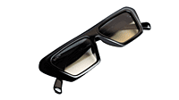 Soigné Female Large Rectangular Sunglasses.Gloss Black Soigné Female Large Rectangular Sunglasses.Gloss Black