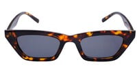 Female Large Cat Eye Sunglasses. Tortoise Print Frame. See Through Grey Color Lens.