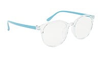 Unisex Round Spectacle Frame For Kids & Teens. Light Blue Rim. Age-(12-16Yrs)