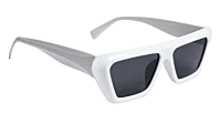 Soigné Female Large Rectangular Sunglasses.White