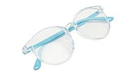 Unisex Round Spectacle Frame For Kids & Teens. Light Blue Rim. Age-(12-16Yrs)