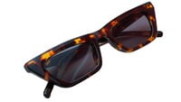 Female Large Cat Eye Sunglasses. Tortoise Print Frame. See Through Grey Color Lens.