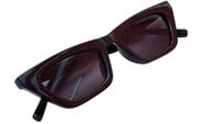 Female Cat Eye Sunglasses. Glossy Black Color Frame. See Through Black Color Lens.