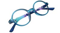 Round Spectacle Frame For Baby Boys. See Through Dark Blue Color Frame. AGE-(3-8Years).