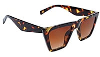 Soigné Female Large Square Sunglasses.Tortoise Print