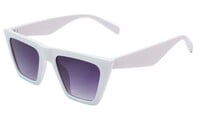 Female Square Sunglasses. White Color Frame. See Through Grey Color Lens. Female Square Sunglasses. White Color Frame. See Through Grey Color Lens.