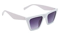 Soigné Female Large Square Sunglasses.White Color Frame with Metal Chain For Female Sunglasses