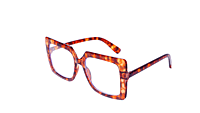 Soigné Unisex Oversized Square Spectacle Frame.Leopard Print