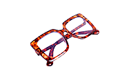Soigné Unisex Oversized Square Spectacle Frame.Leopard Print