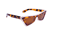Soigné Female Large Cateye Sunglass.Leopard Print&Transparent