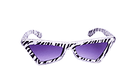 Soigné Female Large Cateye Sunglass.Zebra Print&Transparent