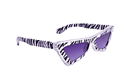 Soigné Female Large Cateye Sunglass.Zebra Print&Transparent