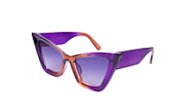 Soigné Female Oversized Cat Eye Sunglasses.Purple&Brown