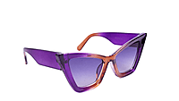 Soigné Female Oversized Cat Eye Sunglasses.Purple&Brown