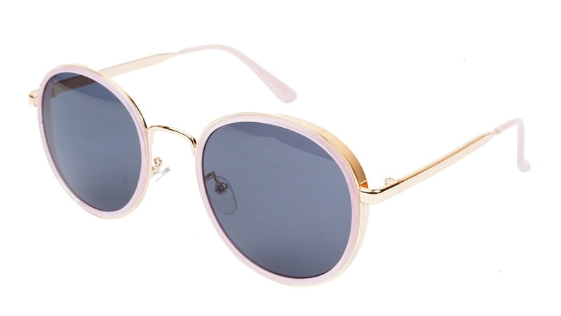 Female Medium Round Sunglasses. Golden&Pink Frame Female Medium Round Sunglasses. Golden&Pink Frame