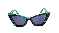 Soigné Female Oversized Cat Eye Sunglasses.Green&Black
