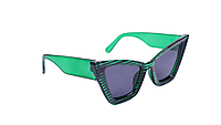 Soigné Female Oversized Cat Eye Sunglasses.Green&Black