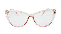Female Oversize Cat Eye Spectacle Frame. See Through Pink Color