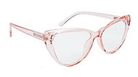 Female Oversize Cat Eye Spectacle Frame. See Through Pink Color