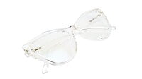 Female Oversize Cat Eye Spectacle Frame. Transparent Frame