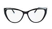 Female Oversize Cat Eye Spectacle Frame. Matte Black