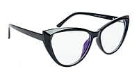 Female Oversize Cat Eye Spectacle Frame. Glossy Black