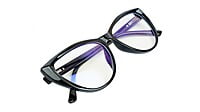 Female Oversize Cat Eye Spectacle Frame. Matte Black