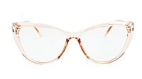 Female Oversize Cat Eye Spectacle Frame. See Through Brown Color