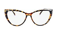 Female Oversize Cat Eye Spectacle Frame. Leopard Print