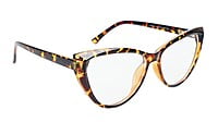 Female Oversize Cat Eye Spectacle Frame. Leopard Print