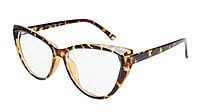 Female Oversize Cat Eye Spectacle Frame. Leopard Print