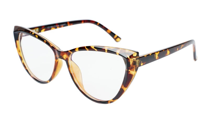 Female Oversize Cat Eye Spectacle Frame. Leopard Print