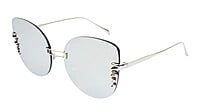 Female Oversized Cat Eye Sunglasses. Reflective Silver Lens Female Oversized Cat Eye Sunglasses. Reflective Silver Lens