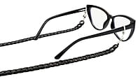Soigné Female Large Cateye Sunglasses.Transparent Frame with black color string