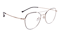 Soigné Unisex Aviator Spectacle Frame.Black&Gold-Medium