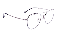 Soigné Unisex Aviator Spectacle Frame.Black&Silver-Medium Soigné Unisex Aviator Spectacle Frame.Black&Silver-Medium